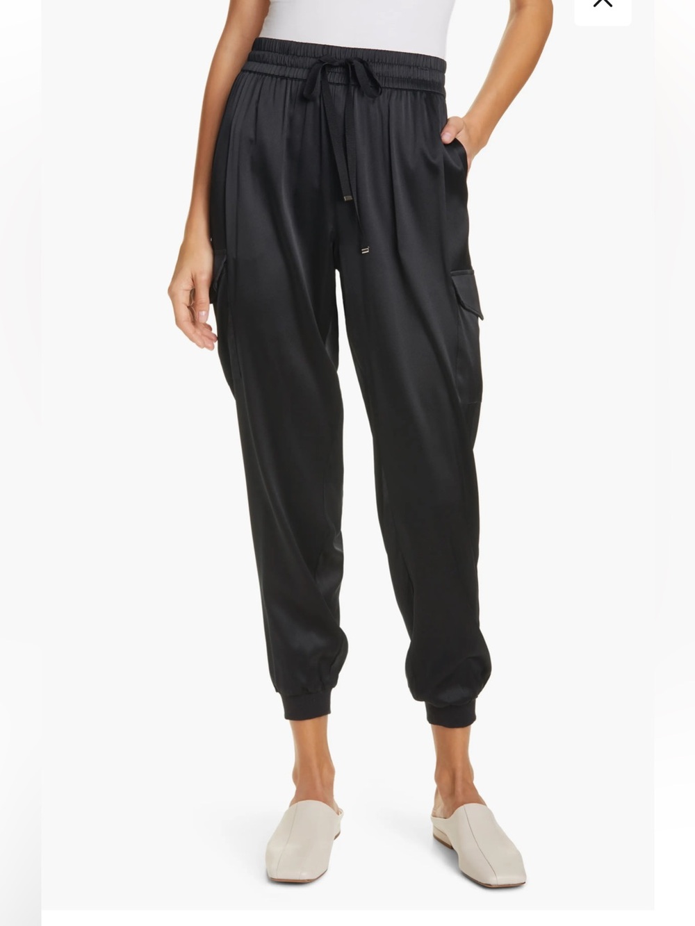 CAMI NYC Elsie Stretch Silk Joggers Black Medium $275